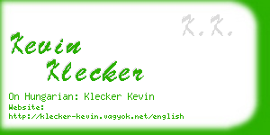 kevin klecker business card